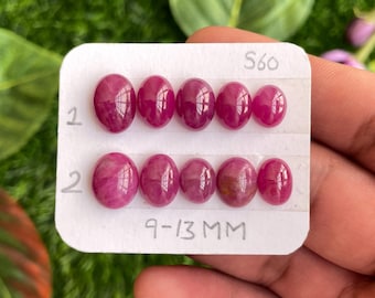 Ruby Cabochon Strips: 9-13 MM Oval Gemstone for Jewelry Making
