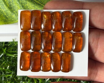 Orange Kyanite Cabochon: 7x14mm Cushion Cut Healing Crystal