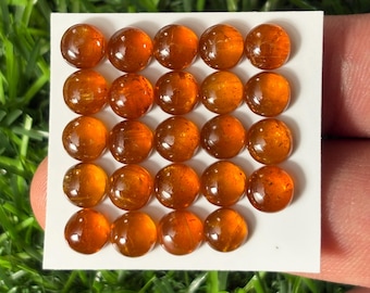 Orange Kyanite Cabochon 6mm: Natural Healing Crystal for Jewelry