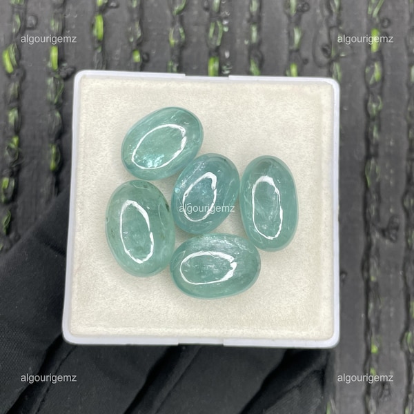 5 Pcs Wholesale Lot cabochon Kyanite Gemstone, Kyanite Cabochon, Natural Oval Aqua Kyanite Loose Stone 15-17 MM