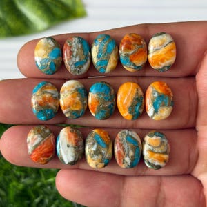 Oyster Copper Turquoise Cabochon 10x14 mm: Oval Gemstone