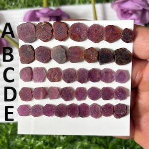 Polished Ruby Slice: Raw Uncut Gemstone for Jewelry Making