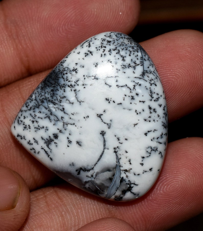 Natural Dendrite Opal Gemstone Heart Shape Cabochon 41.30Carat Dendrite Opal Cabochon Loose Gemstone Opal Stone Perfect Pendant Making Size-