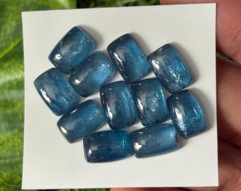 Neon Paraiba Blue Kyanite Cushion Cabochon 8x12mm – Natural Gemstone for Jewelry Making