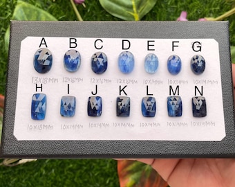 Blue Kyanite Rosecut Gemstone Slice: Faceted Cabochon for Jewelry Making