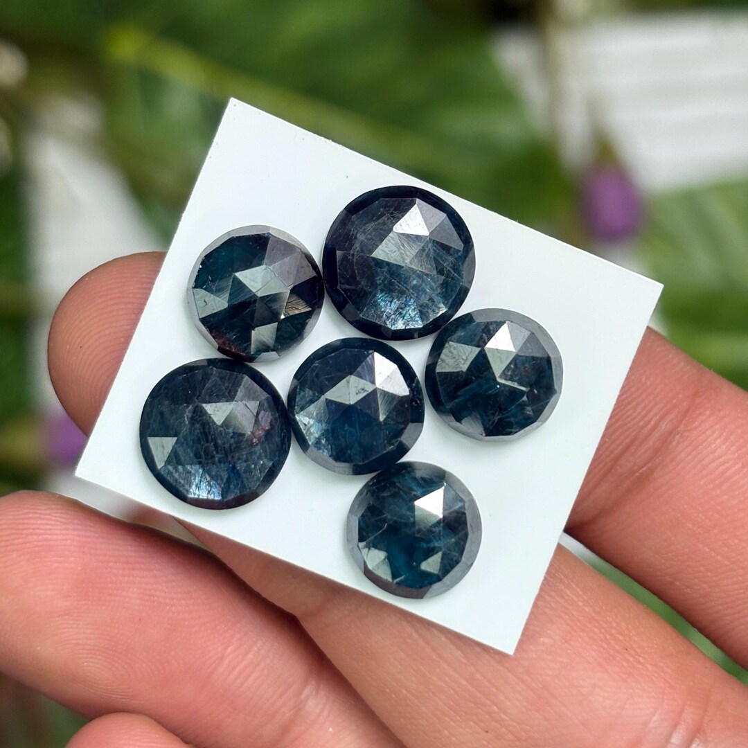 Natural Neon Sheen Kyanite Round Rosecut Gemstone 10–11 MM | 6 Pcs ...