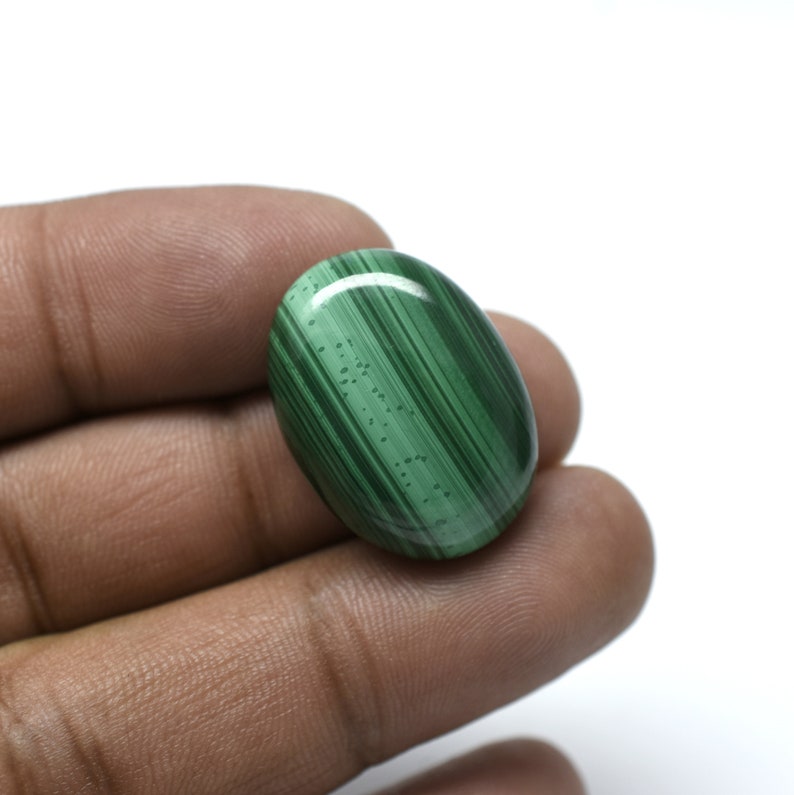Malachite Cabochon Oval Shape 39Ct Loose Gemstone Malachite Oval Loose Cabochon Malachite Ring Making Size Natural Malachite Gemstone AAA