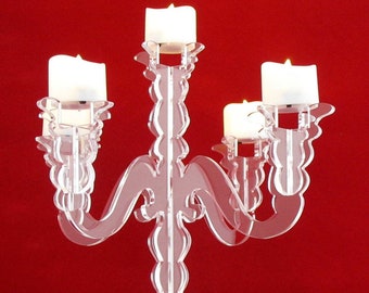 Candelabra LED Candle Holder Laser Cut Acrylic 4299