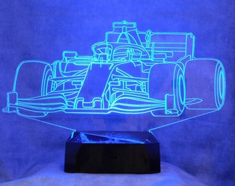 Ferrari F1 3-D Optical Illusion Rectangle Multicolored LED Lamp