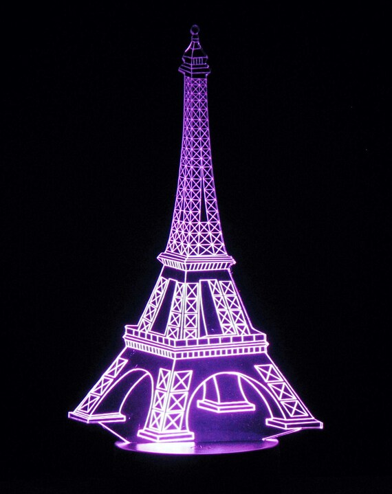 Eiffel Tower Optical Illusion 3 D Led Desk Table Night Lamp
