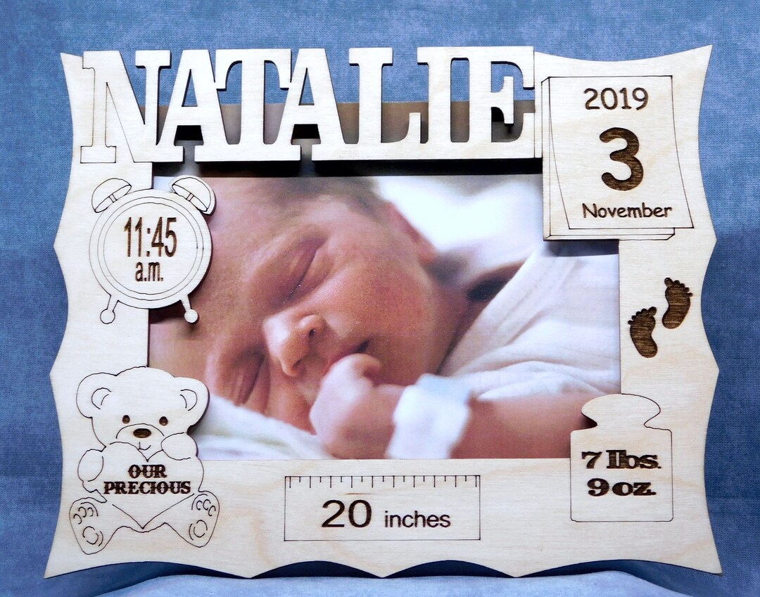 Baby Birth Picture Frame Etsy