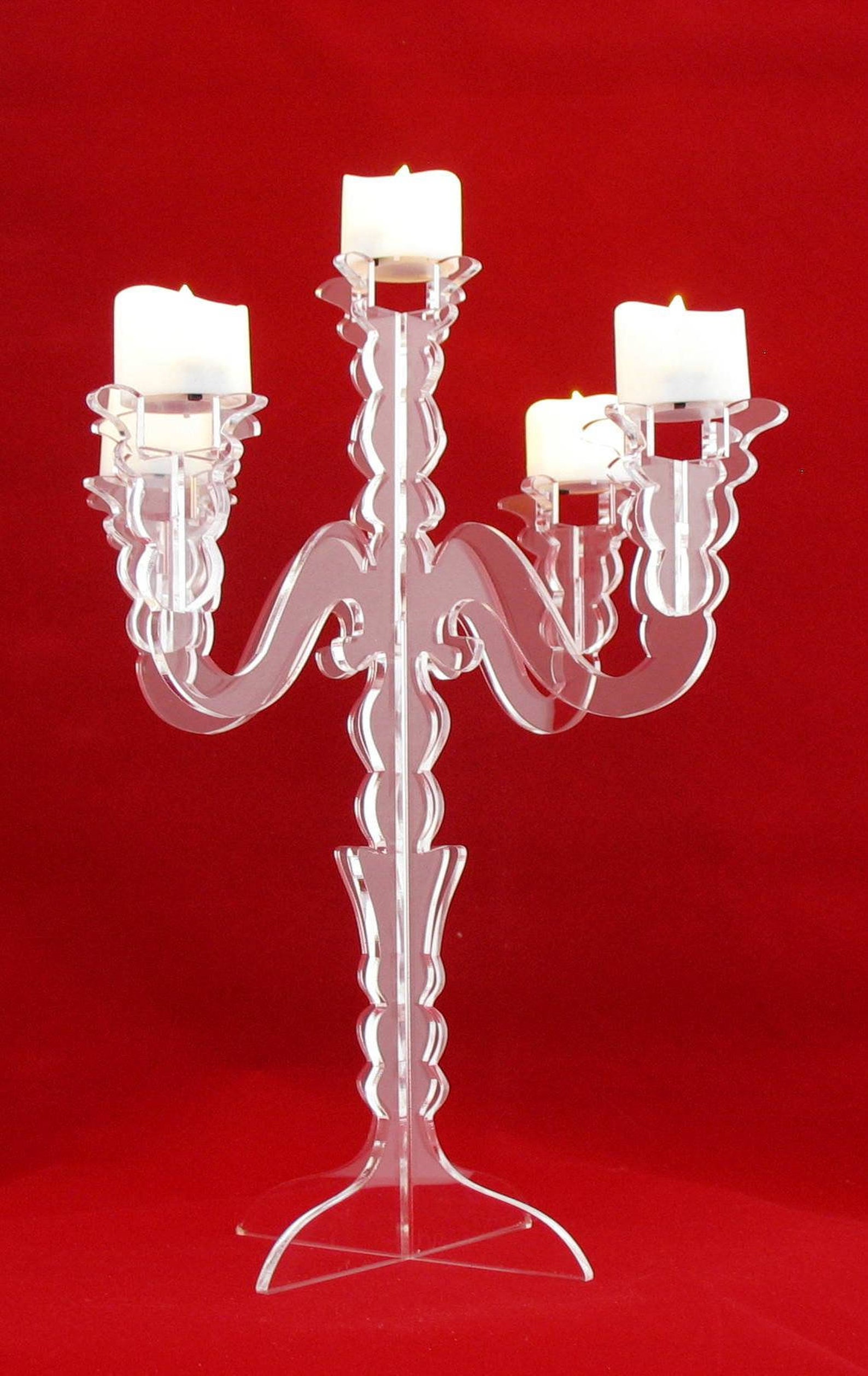 Candelabra LED Candle Holder Laser Cut Acrylic 4299 Etsy