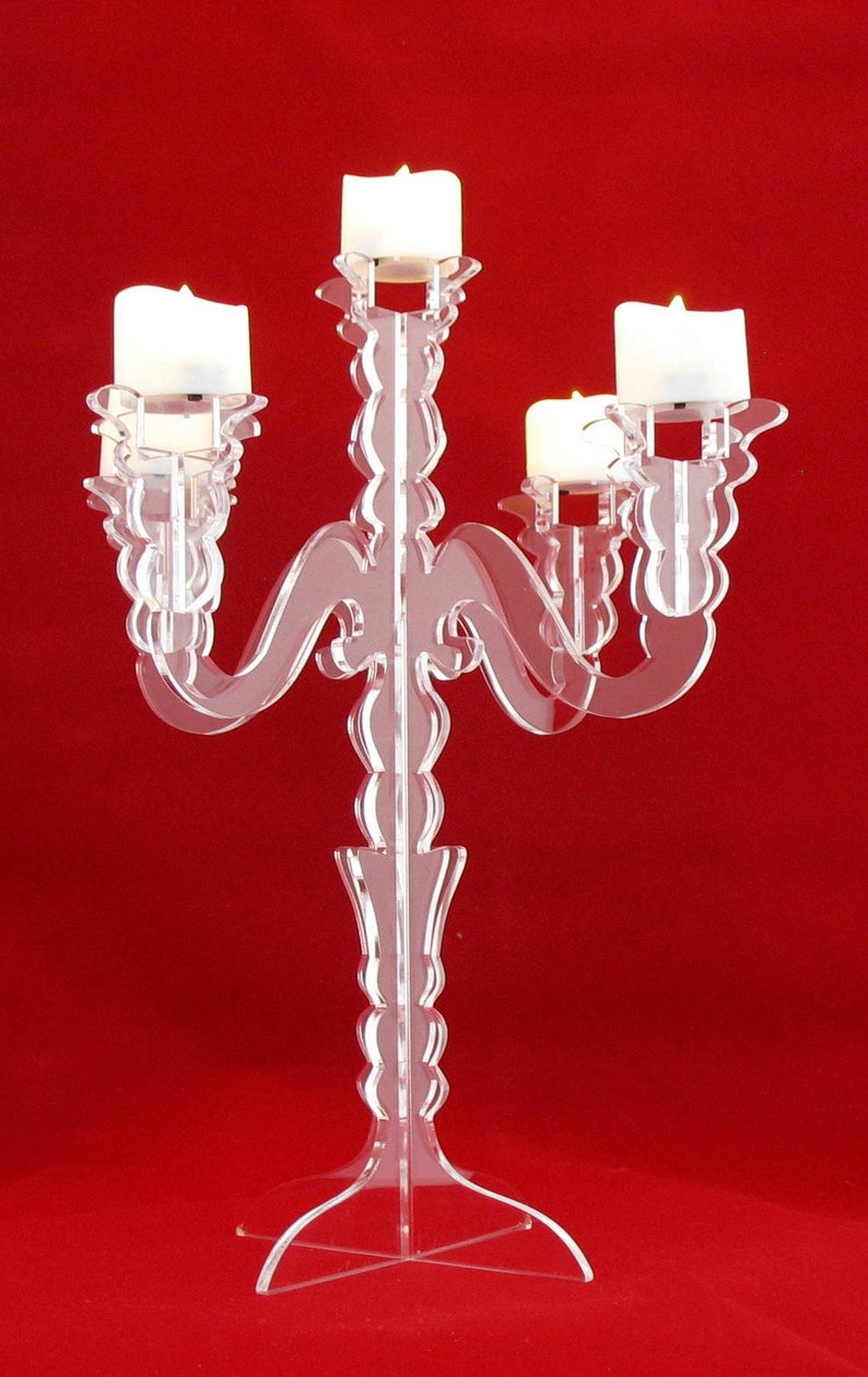 Candelabra LED Candle Holder Laser Cut Acrylic 4299 image 1