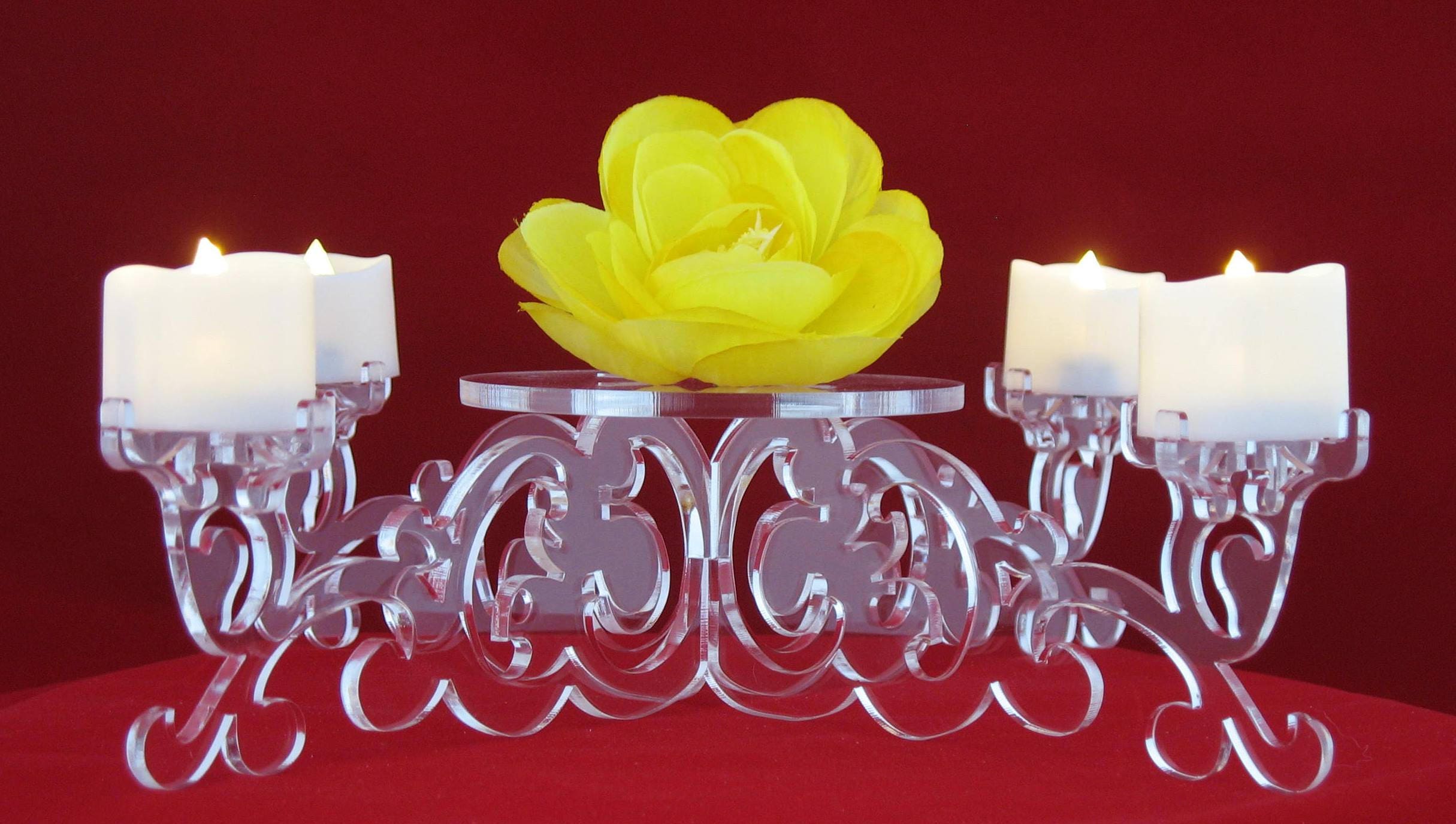 Candle Holder LED Laser Cut Acrylic Etsy