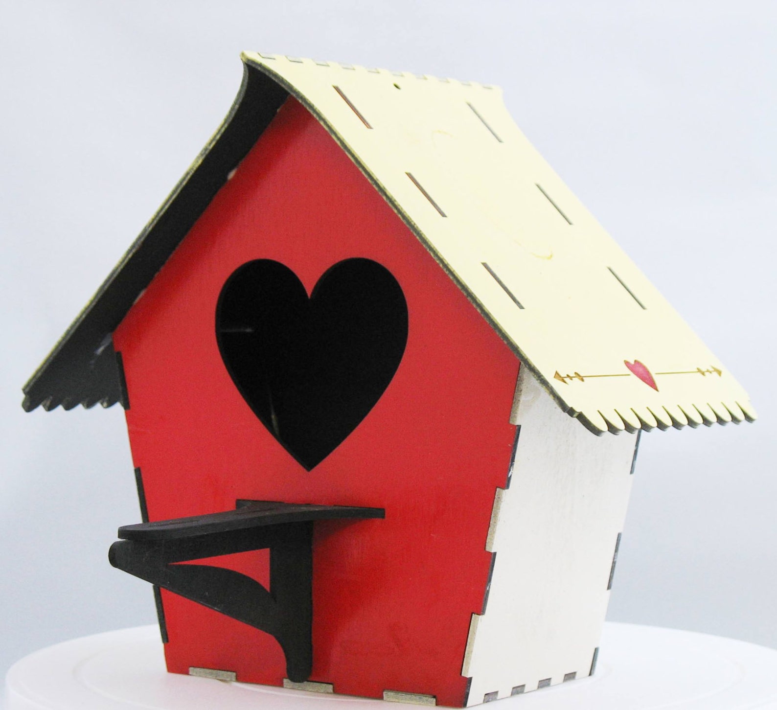 Bird House Kit Heart Front Etsy