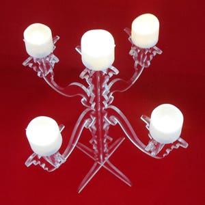 Candelabra LED Candle Holder Laser Cut Acrylic 4299 image 3