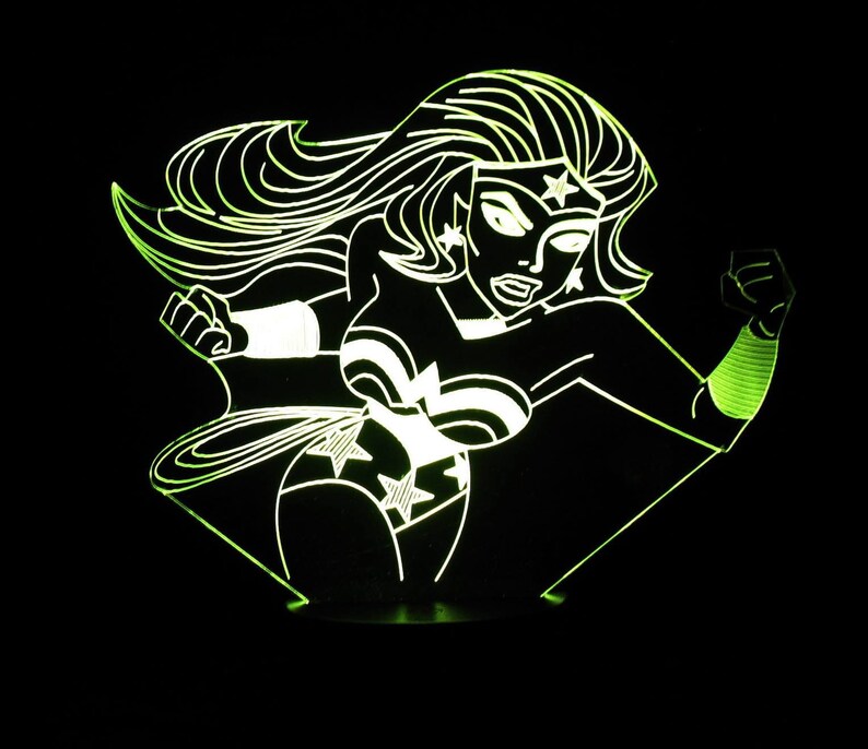 Wonder Woman Smartbase LED Desk Table Night Lamp Etsy
