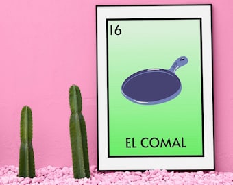 El Comal print | Loteria | Mexican kitchen | Spanish | Loteria card | Instant Download | JPG PDF | Poster