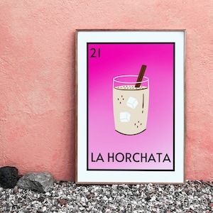 Horchata print | Loteria | Mexican drinks | Agua Fresca | Spanish | Loteria card | Instant Download | JPG PDF