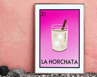Horchata print | Loteria | Mexican drinks | Agua Fresca | Spanish | Loteria card | Instant Download | JPG PDF