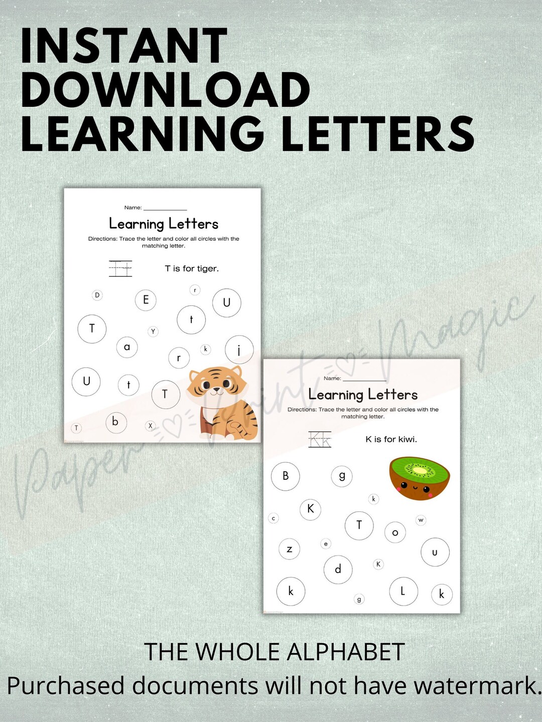 Alphabet Printable Learning Letters Coloring Alphabet Worksheets ...