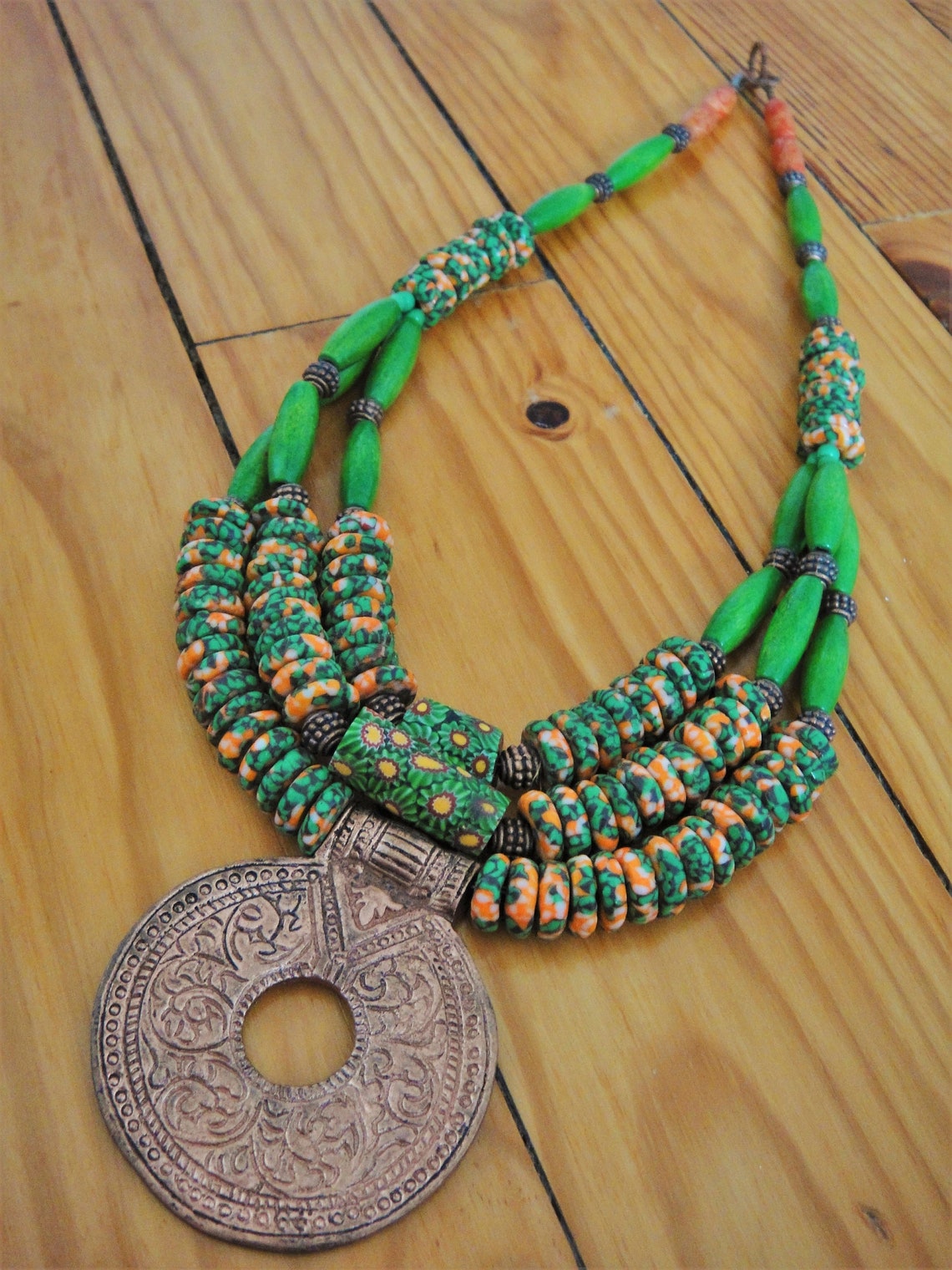 Trade Bead Necklace Antique Murano Millefiori Luxury Neckwear Etsy