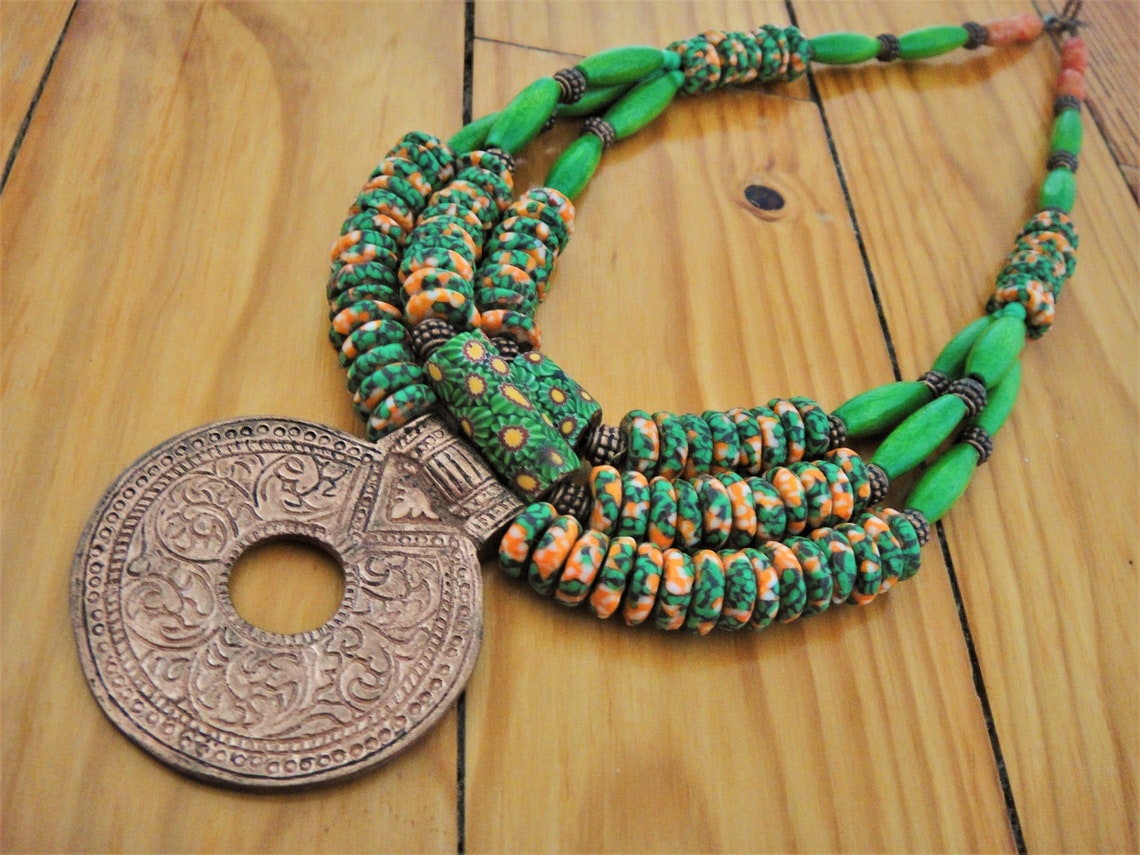 Trade Bead Necklace Antique Murano Millefiori Luxury Neckwear Etsy