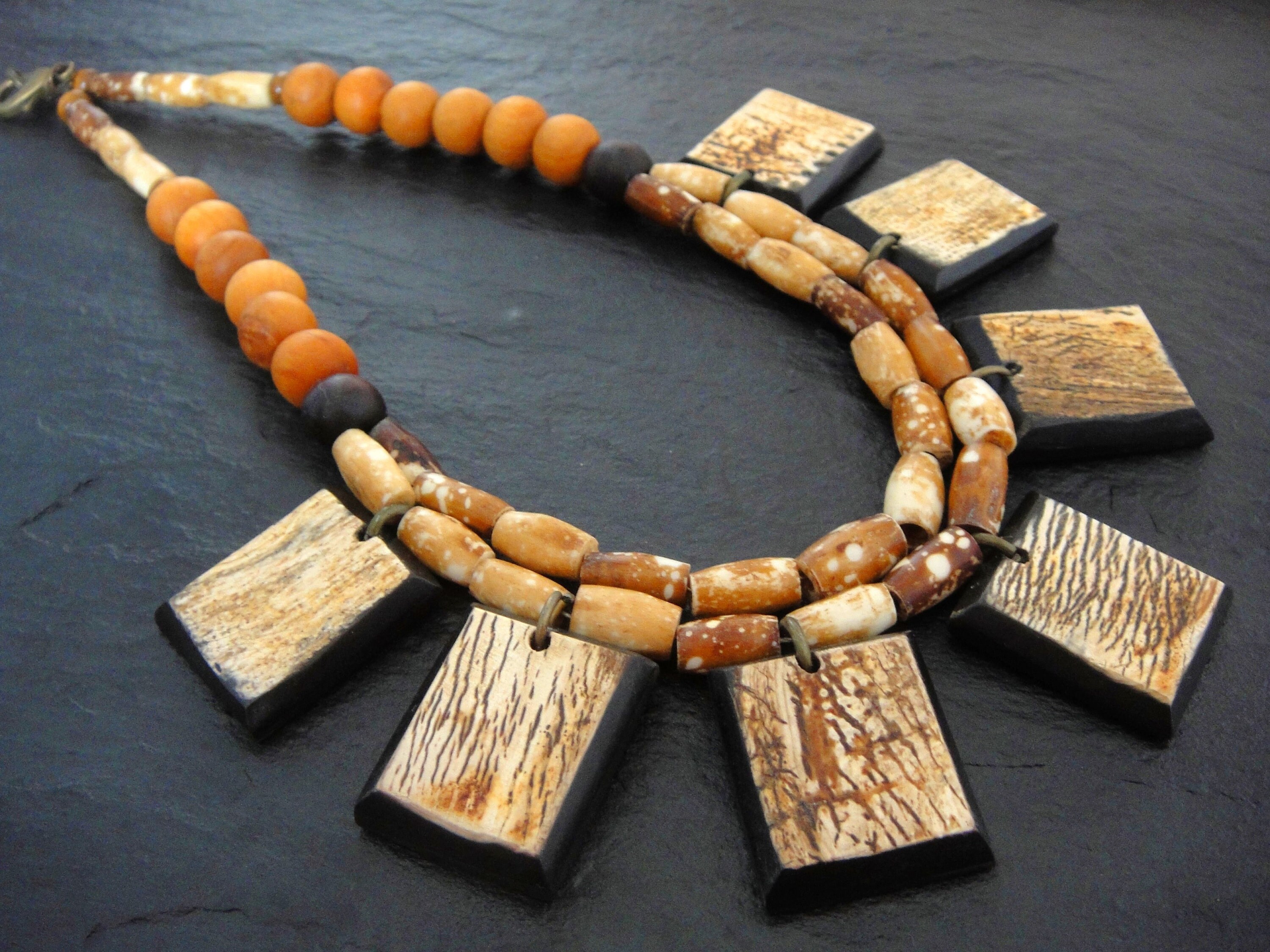 Handcrafted African Bones  Necklace  Ethnic Tribal Jewelry 