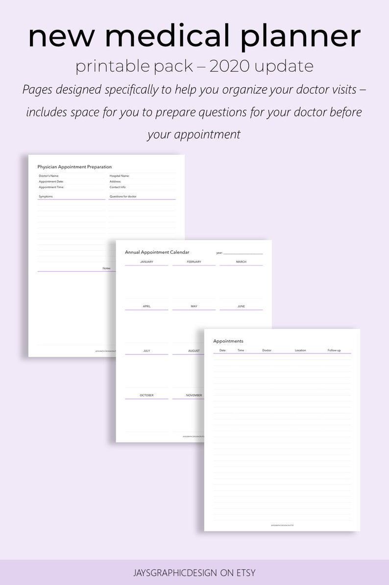 new-medical-planner-printable-medical-journal-medication-etsy