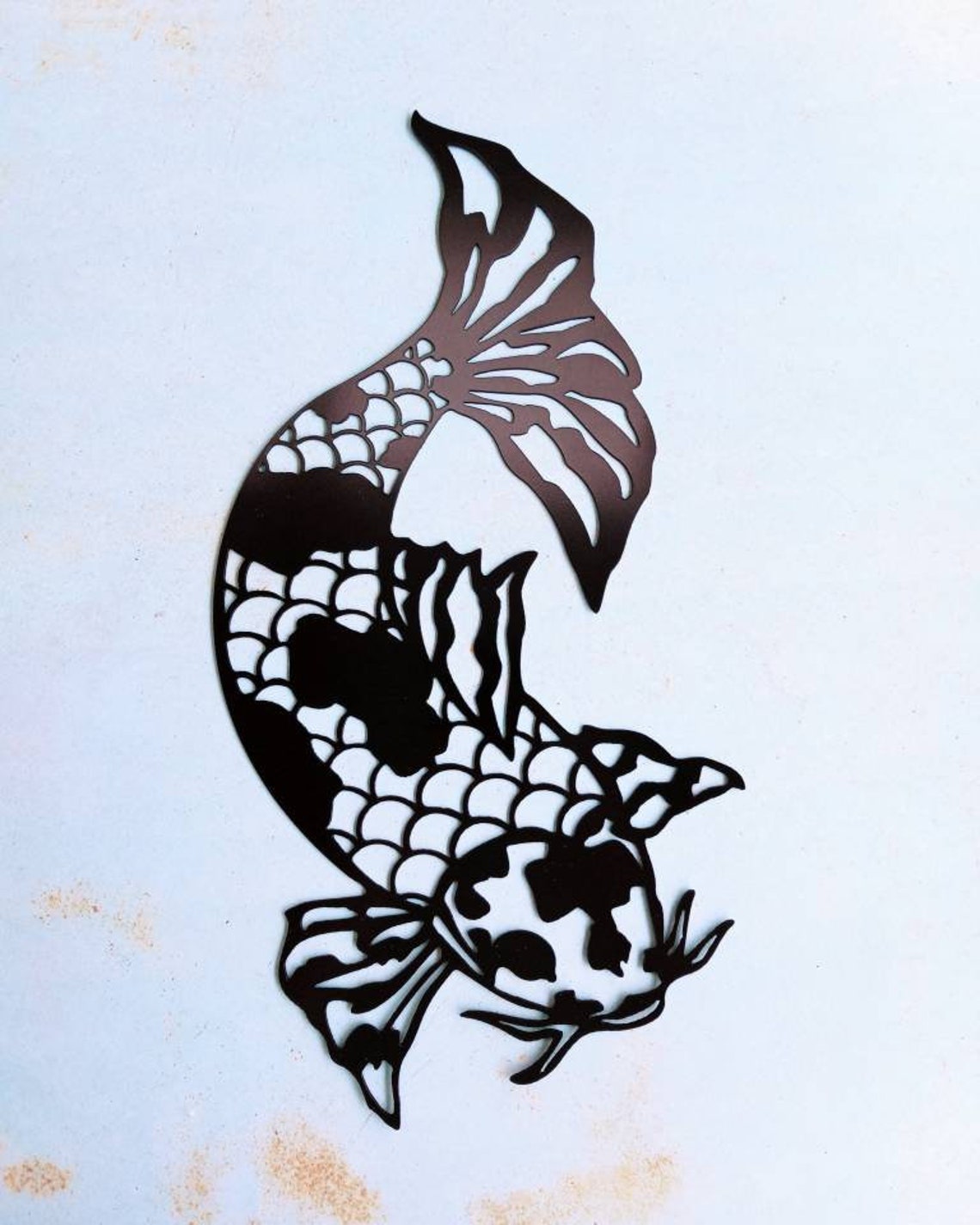 Koi Fish Metal Wall Art Etsy