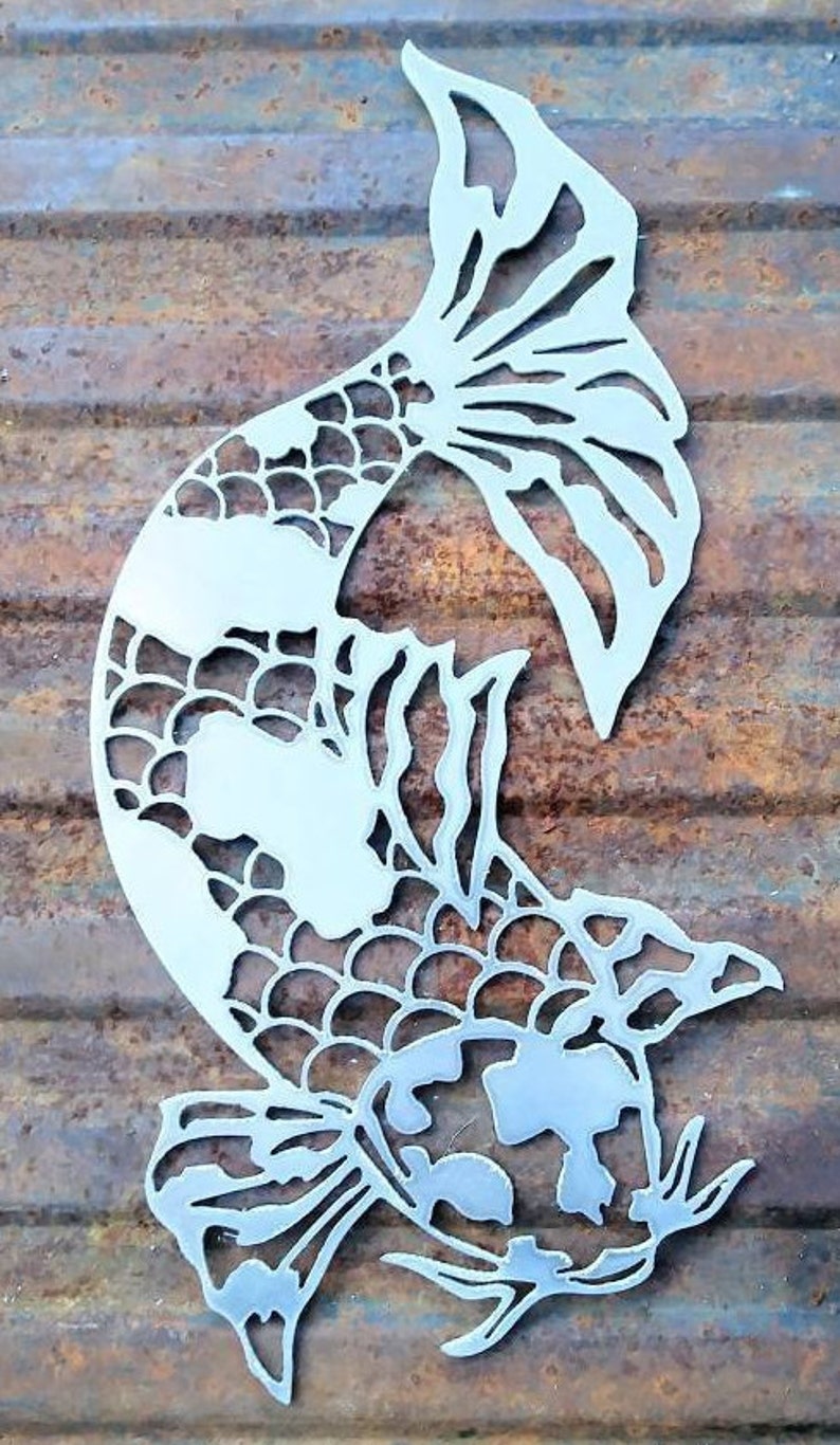 Koi Fish Metal Wall Art Etsy