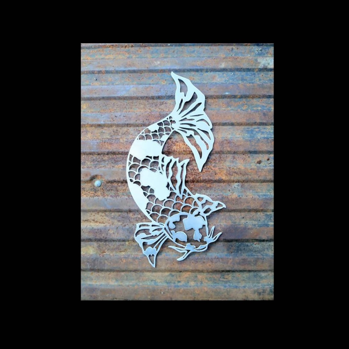 Koi Fish Metal Wall Art Etsy