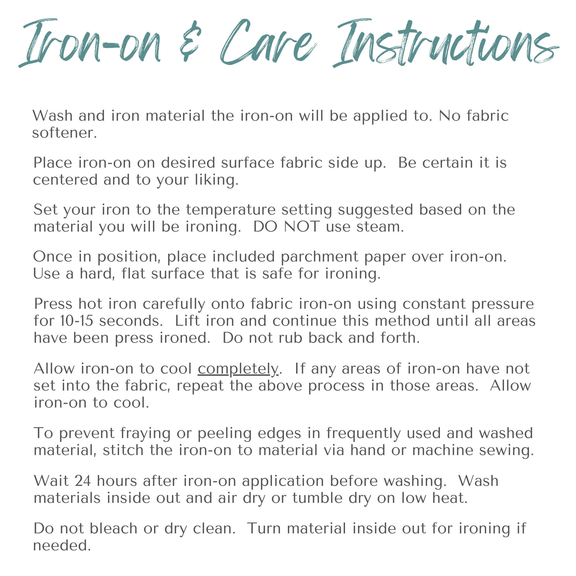 Iron on Fabric Name Applique, Floral Fabric Name for Iron On, Iron