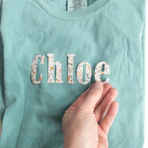 Iron On Fabric Name Applique Floral Fabric Name for Iron On Iron On Letters Cut Out Iron On Names Fabric Letters To Sew On Name