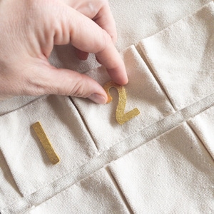 Custom gold iron on felt letter for personalized gift DIY applique felt iron on letter custom cut for advent calendar number iron on