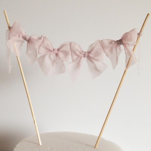 Bow garland cake topper pink bow coquette theme shower baby girl bow banner for coquette bow theme party decor bow banner for bridal shower