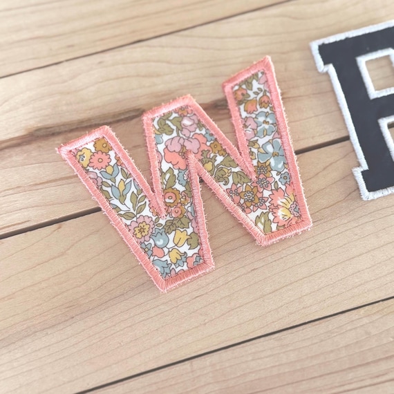 Fabric Letter Applique Iron on Patch Custom Monogram Initial Jacket Decoration Handmade Textile Clothing Embellishment Craft Personalization