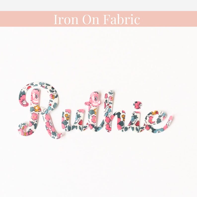 Custom coquette iron on name fabric letters iron on
