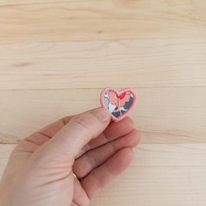 Heart Shape Iron On Letter Tiny Heart Iron On Patch For Sleeve Applique Little Heart Finished Edge Letter Patch Embroidered Heart Design