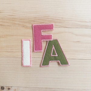 Felt Letter Applique Felt Patch Iron On Varsity Letters for Clothing Felt Accent Letter Monogram School Spirit Squad Patch Custom Design