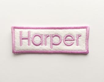 Name patch felt Iron On Patch Custom Name Embroidery Lettering Personalized Clothing Label Decorative Text Badge Embroidered Name Tag Gift