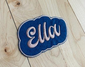 Felt name patch embroidery iron on name tag kid custom name felt patch label custom name applique felt iron on patch kid name