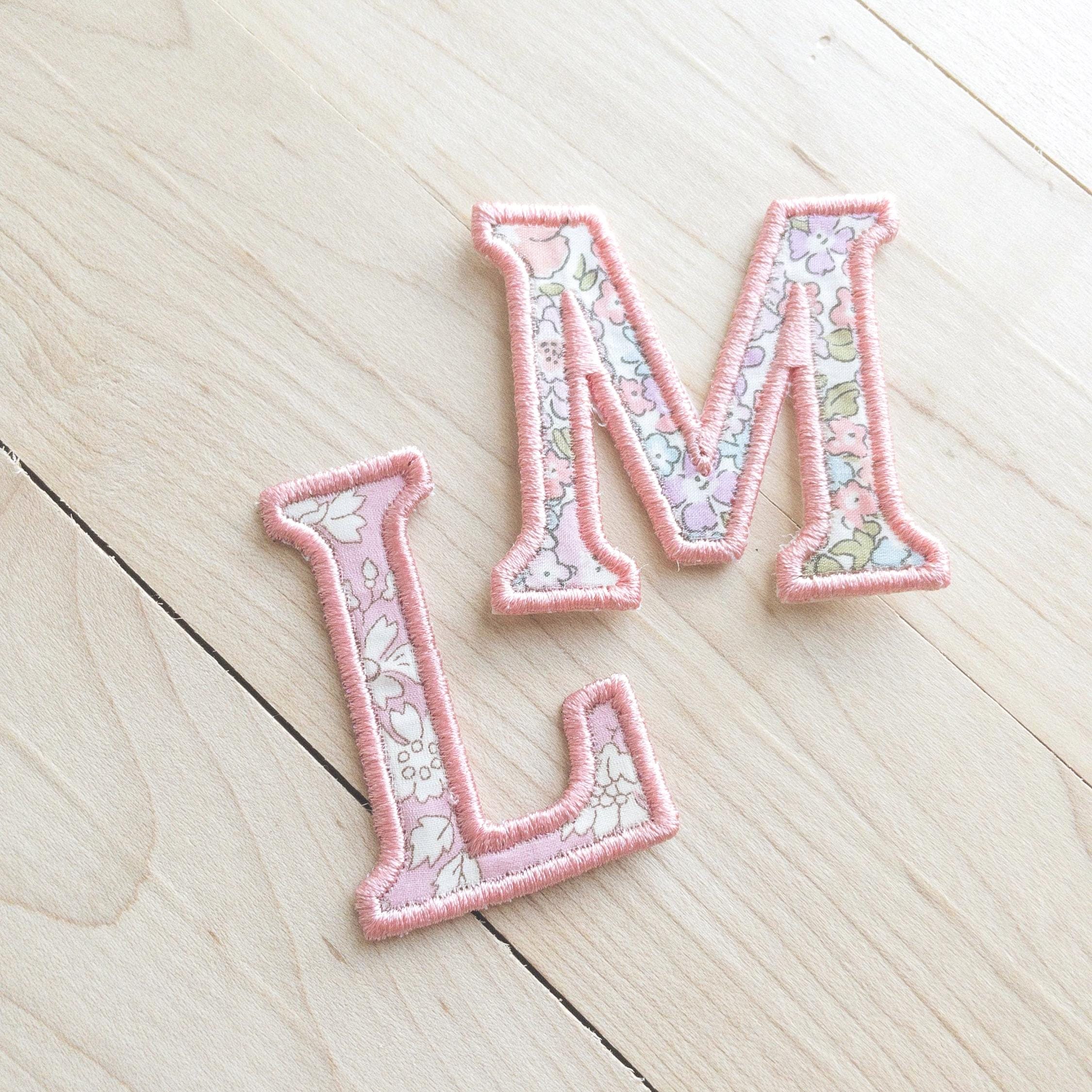 Letter applique Fabric Letter Patch for DIY Craft Iron On Liberty Fabric Applique Custom Embroidered Letter Iron on for Gift Floral Patch