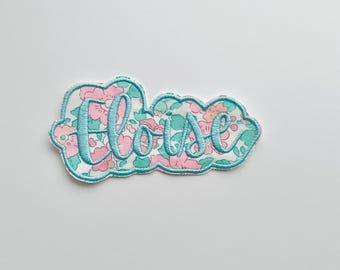 Custom Iron On fabric embroidered names for personalized gift name script font iron on decal for custom baby gift idea fabric iron on name