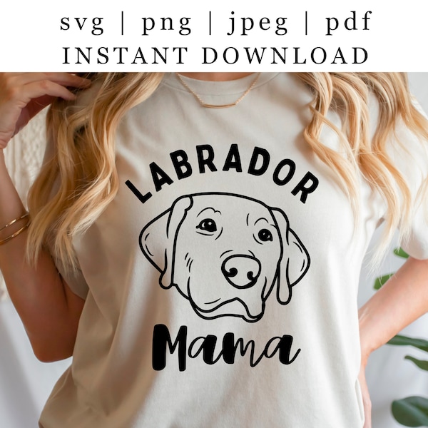 Labrador Mama SVG PNG, Dog Lover, Lab Mom Svg, Dog Mom, Trendy Shirt, Dog Sublimation Design, Cricut & Silhouette Digital Craft Files