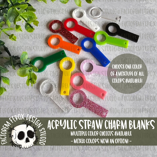 Acrylic Straw Charm Blank, Acrylic Blank, Custom Blank, Tumbler Straw, Tumbler Charm, Custom Charm, DIY Blank, Blank Supplies, Handmade
