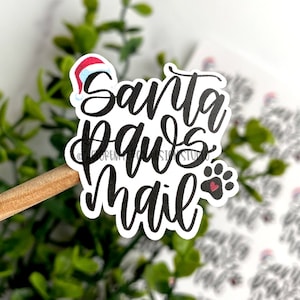 Santa Paw Mail Sticker©, Christmas Sticker, Pet Sticker, Pet Supplies, Dog Sticker, Cat Sticker, Thank You Sticker, Packaging