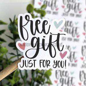 Free Gift Just For You Sticker ©, Free Gift Sticker, Winner Sticker, Prize Winner, Etsy Sticker, Small Shop Sticker, Small Business,
