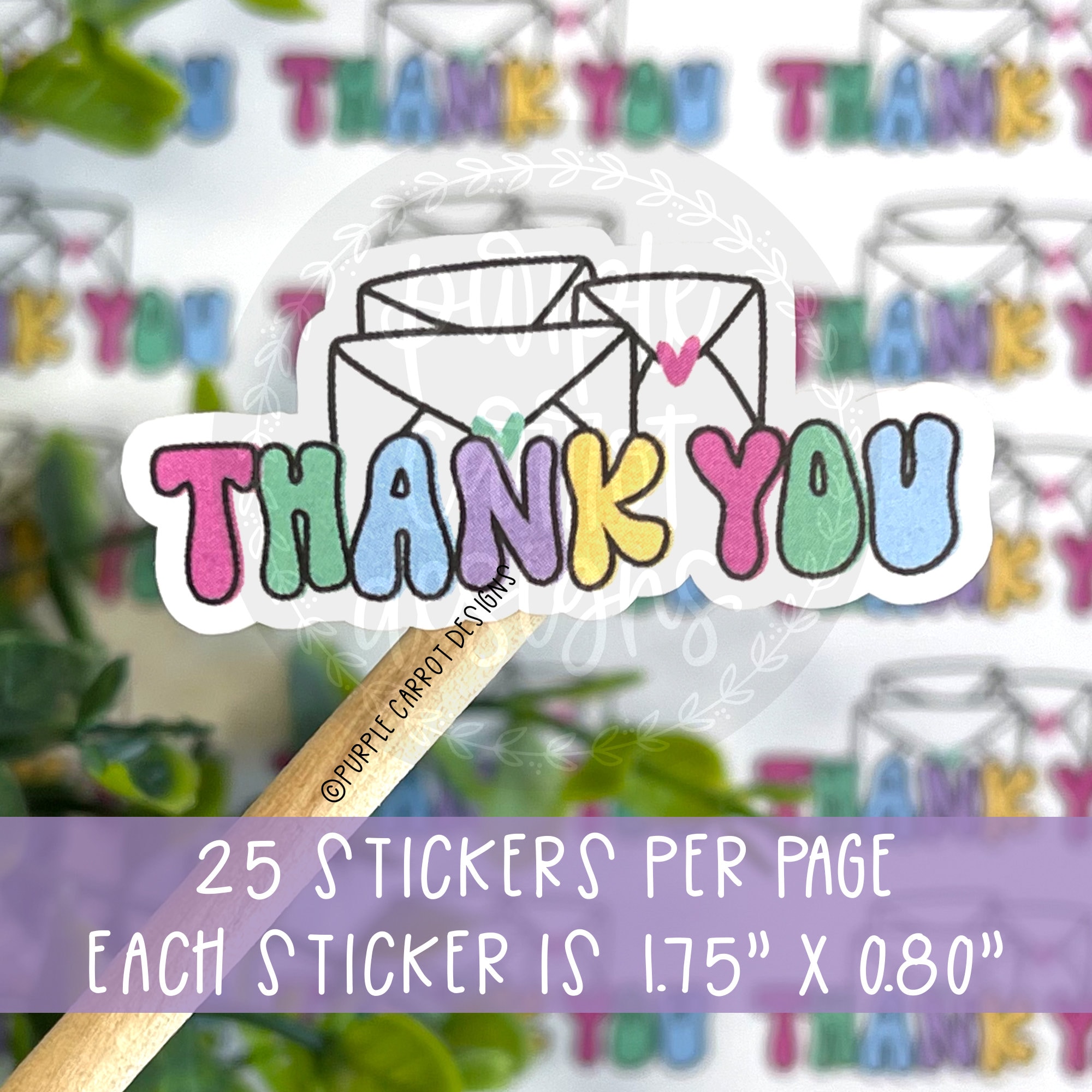 Thank You Bubble Letters Sticker© Thank You Sticker Small - Etsy