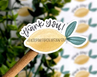 Thank You Lemon Sticker©, Thank You Sticker, Fruit Sticker, Small Shop, Small Business, Packaging Supplies, Shipping, Etsy Sticker, Labels
